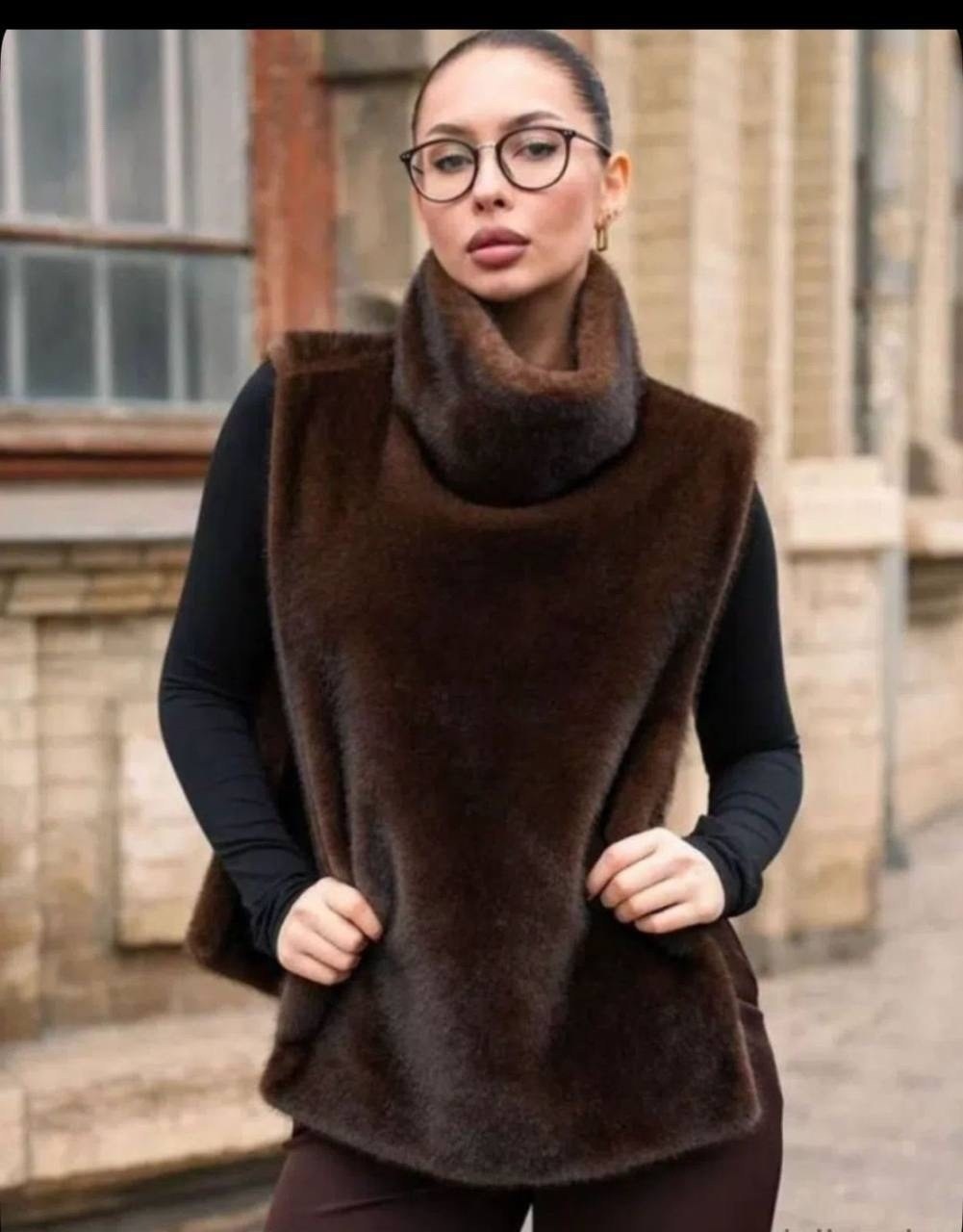 меховая манишка,меховой жилет,меховая безрукавка,манишка норковая,манишка меховая женская