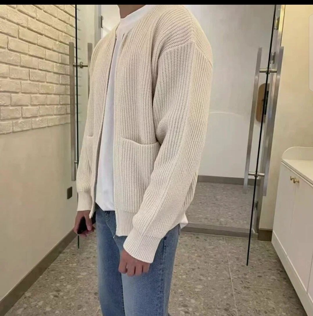 мужской вязаный кардиган,мужские кардиганы,модный вязаный кардиган,кардиган на молнии мужской,мужской трикотажный кардиган на молнии с высоким воротником