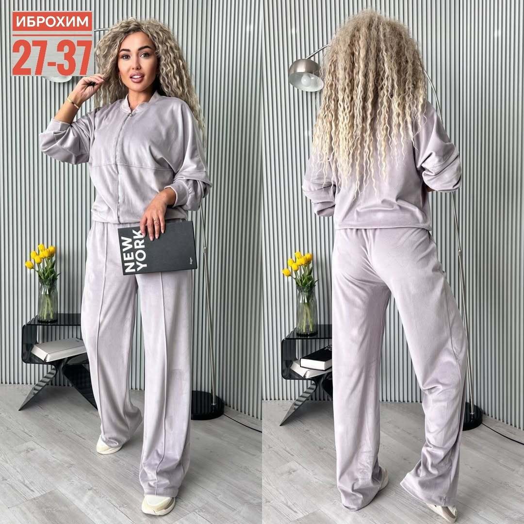 костюм велюровый двойка kira clo,велюровый костюм,костюм с брюками,женские костюмы,костюм двойка