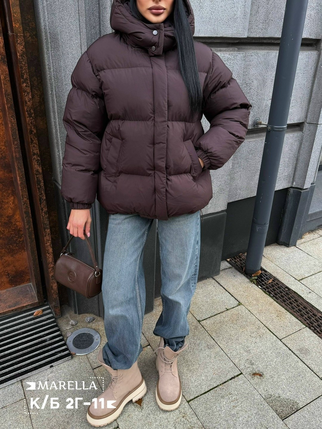 зимняя женская куртка пуховик стёганая с объемным капюшоном reload 8031216,куртка оверсайз,женская зимняя куртка,куртка пуховик,женская демисезонная куртка