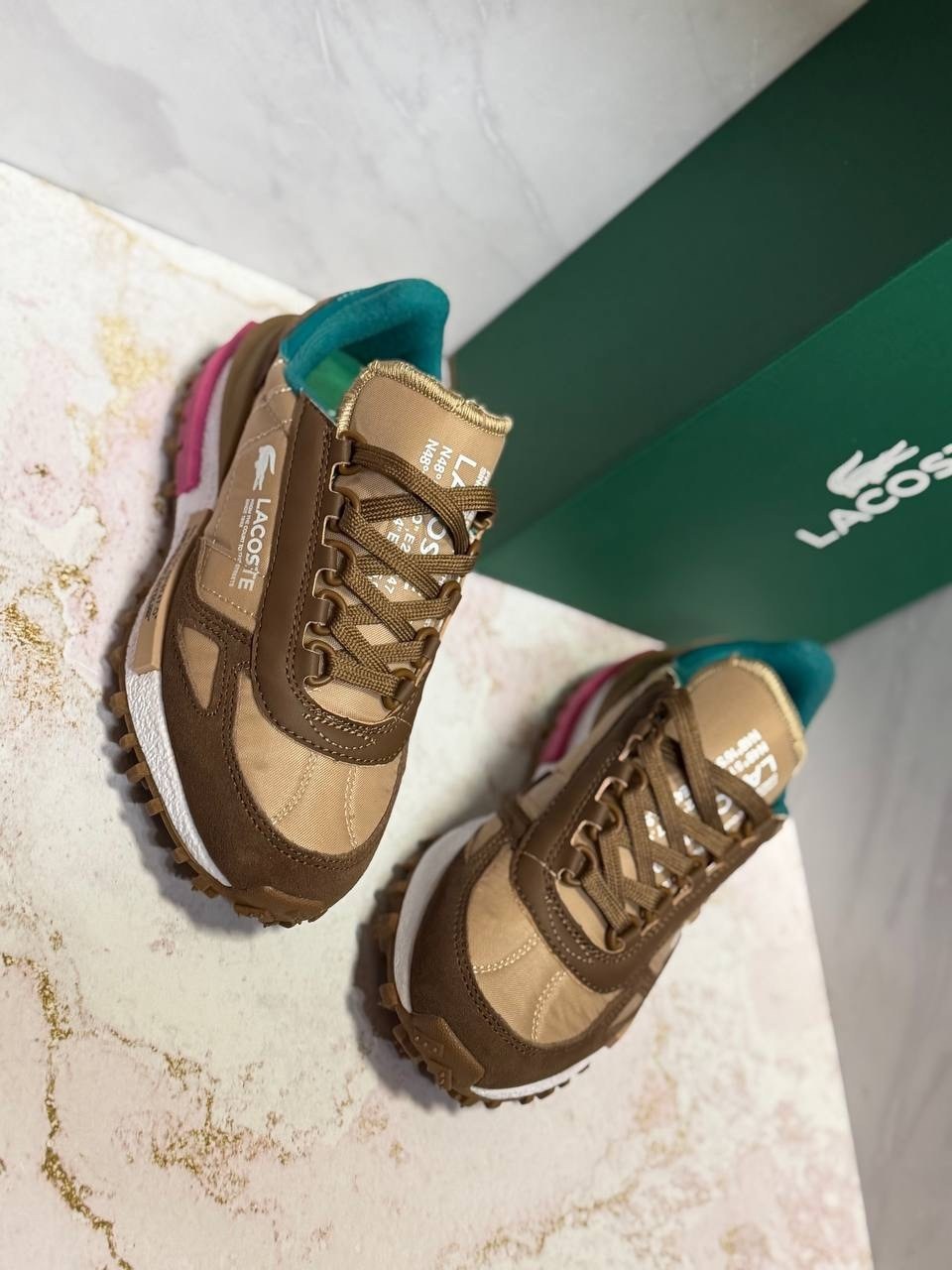 кроссовки женские lacoste elite active коричневый,кроссовки lacoste,кроссовки lacoste elite active,lacoste low-top casual shoes women's light brown green,кроссовки женские новые lacoste premium