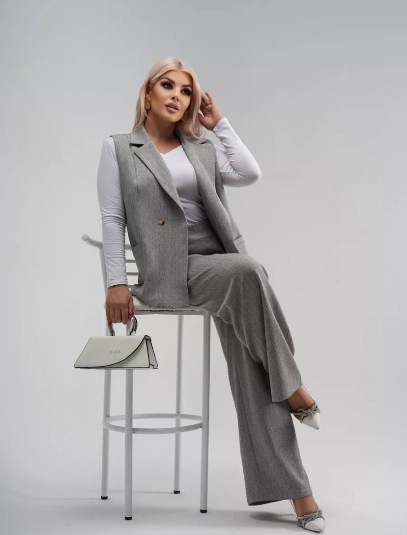 жилетка женская,костюм жилет,костюм брючный с жилеткой деловой tiffany collection,брючный костюм с жилетом,элегантный костюм