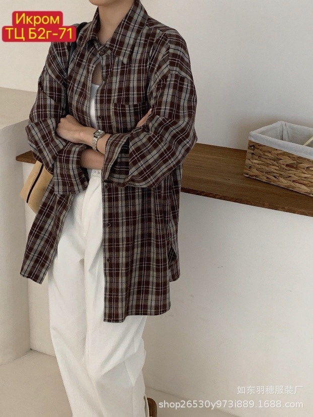 кореан стайл клетчатая рубашка,клетчатая рубашка,клетчатая рубашка женская,повседневная рубашка,женская рубашка в клетку