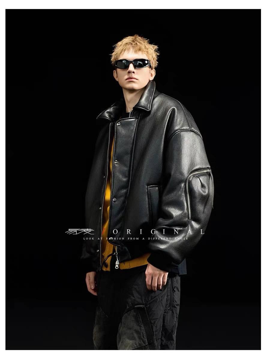 кожаная куртка,мужская кожаная куртка,куртка из искусственной кожи,oversized leather bomber jacket balenciaga,повседневная куртка