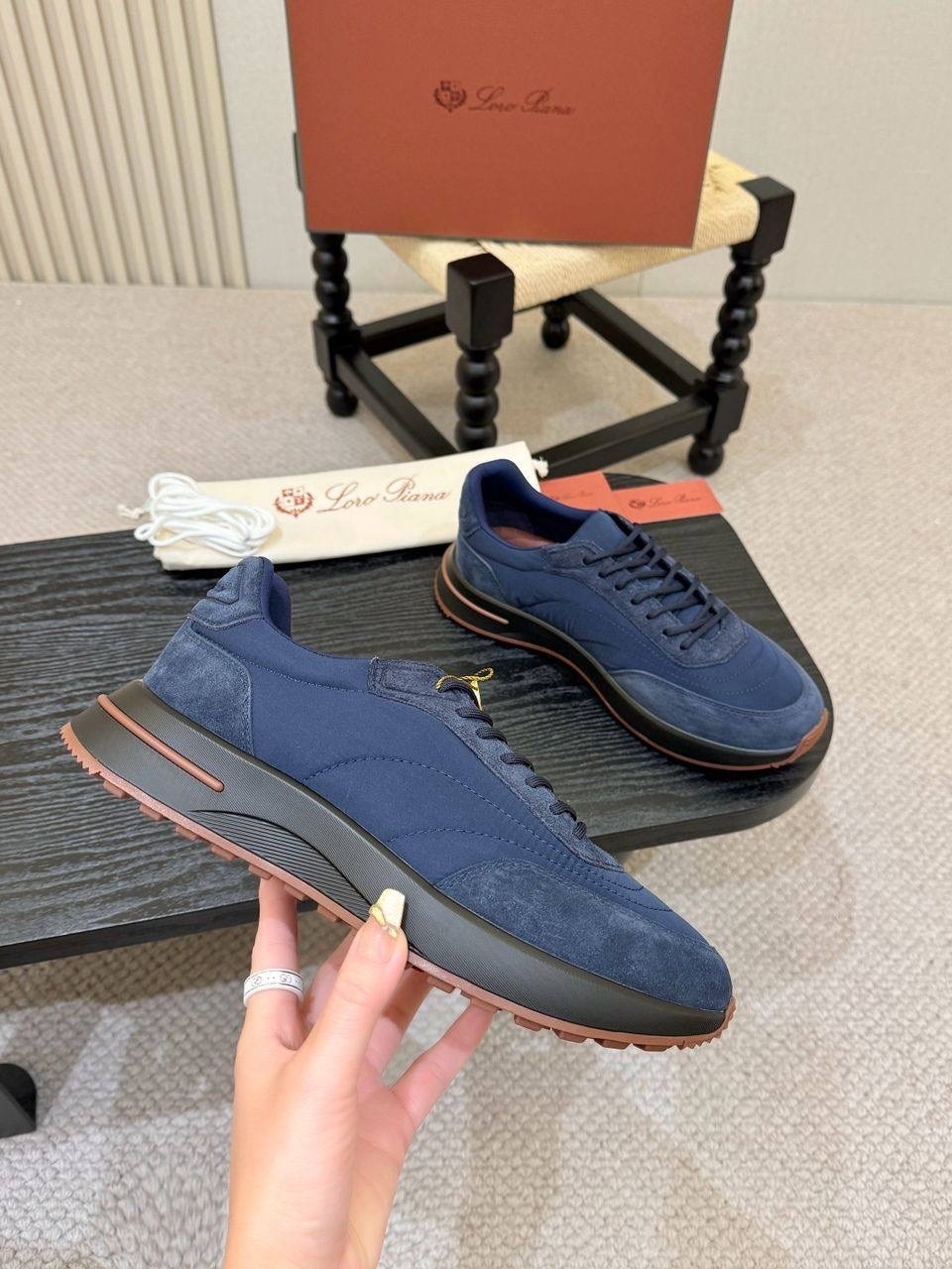 ,кроссовки loro piana,кроссовка мужской,loro piana замшевые кроссовки week end walk blue,мужской кроссовки