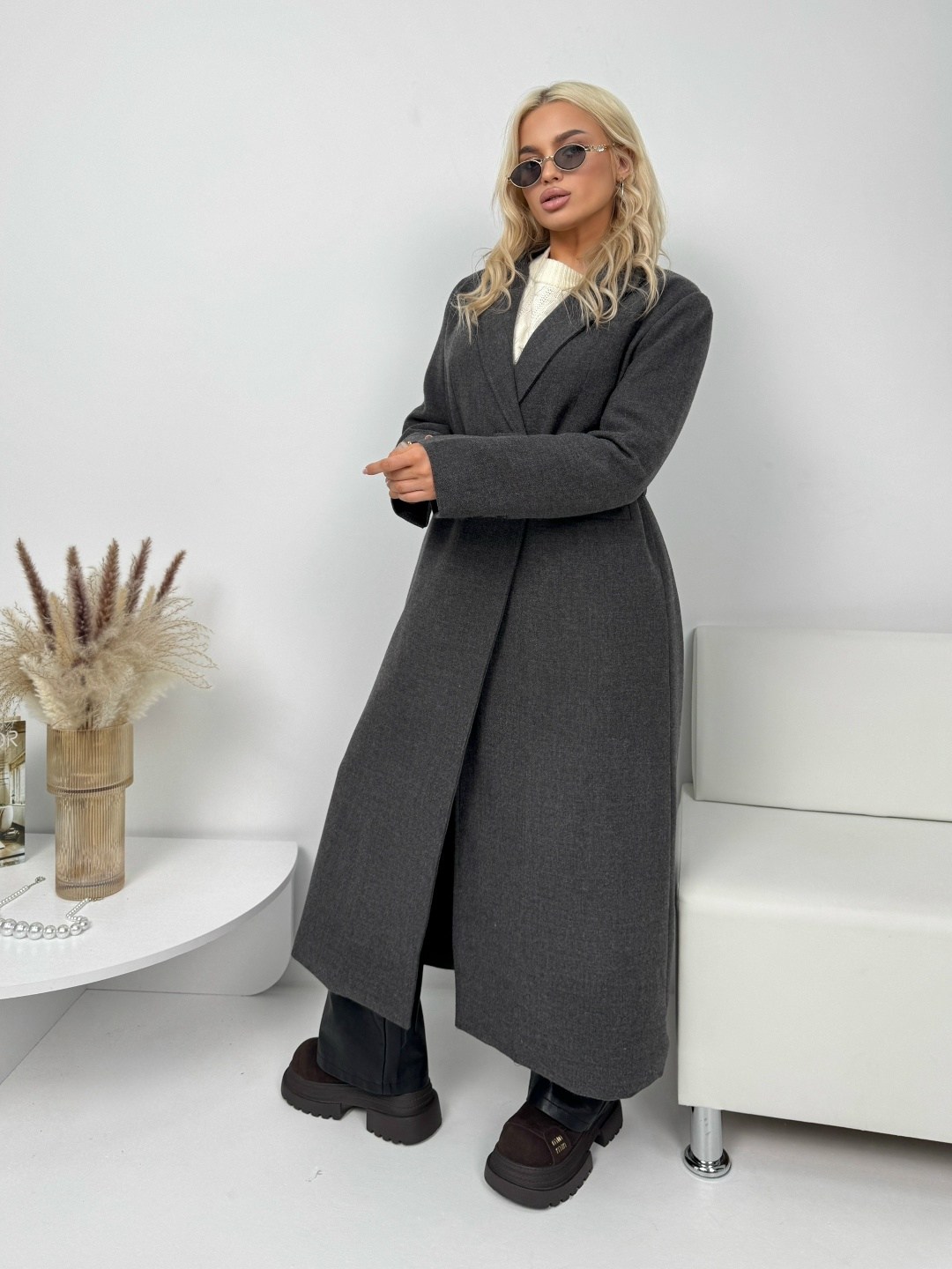 модели пальто,женское пальто fantazia mod 4644 графит,стильное пальто,модное пальто,пальто женское