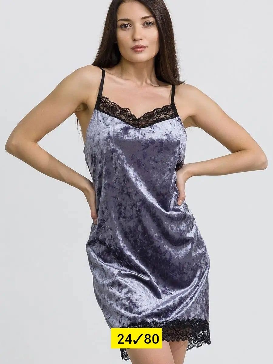 женская сорочка из бархата happy fox,женская ночная сорочка с кружевом,ночная сорочка,ночная сорочка женская,сорочка женская на бретельках valerie secret ночная кружевная