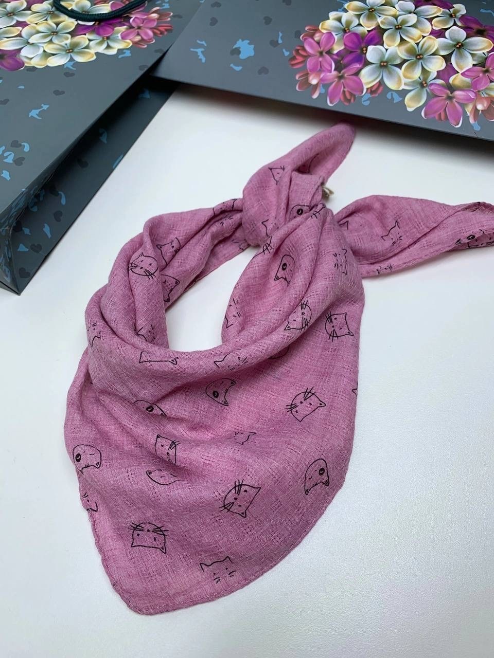 платок шарфик,платок на голову или шею хлопковый для детей,платки женские,платки шарф,платки шейный