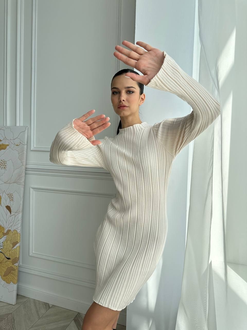 платье женская,платье вязаное,платье,платье пудровое,трикотажное платье