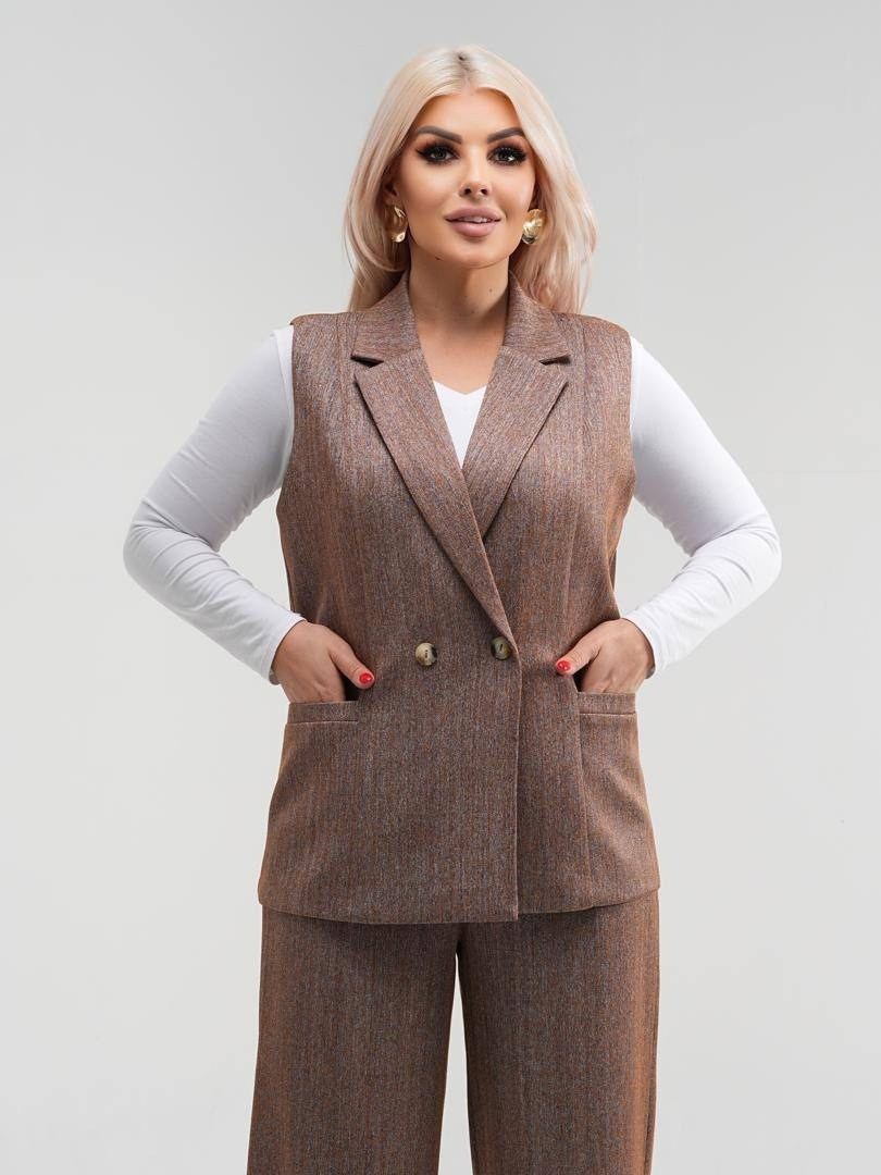 жилетка женская,костюм жилет,костюм брючный с жилеткой деловой tiffany collection,брючный костюм с жилетом,элегантный костюм
