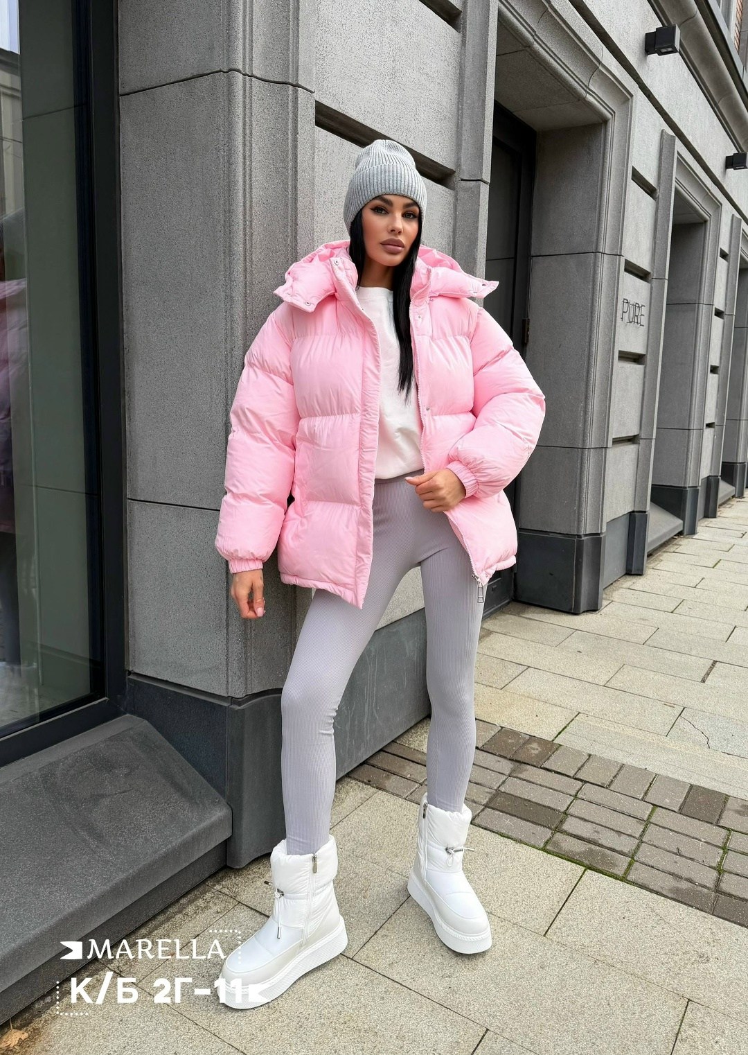 зимняя женская куртка пуховик стёганая с объемным капюшоном reload 8031216,куртка оверсайз,женская зимняя куртка,куртка пуховик,женская демисезонная куртка