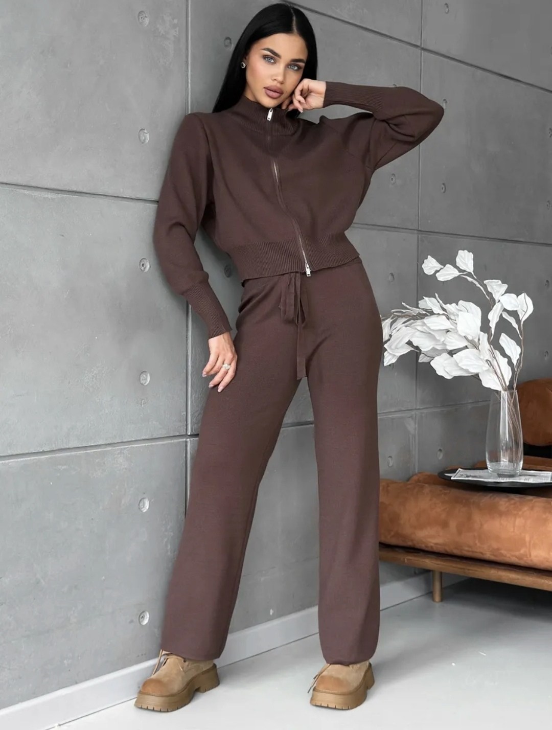 женский костюм,костюм трикотажный женский,костюм кашемировый,кардиган,свитер вязаный трикотажный с молнией c горлом