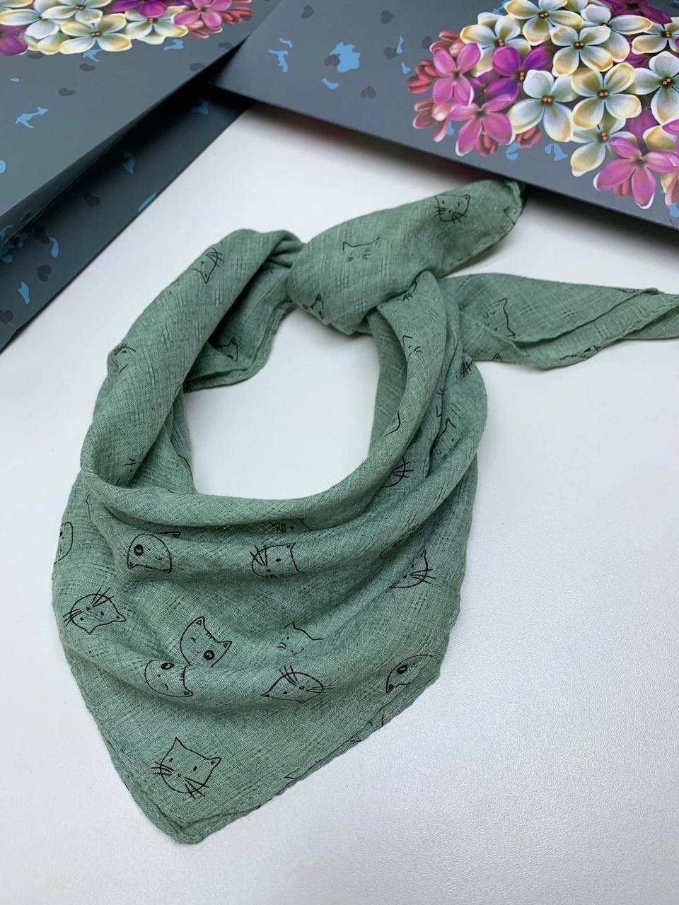 платок шарфик,платок на голову или шею хлопковый для детей,платки женские,платки шарф,платки шейный