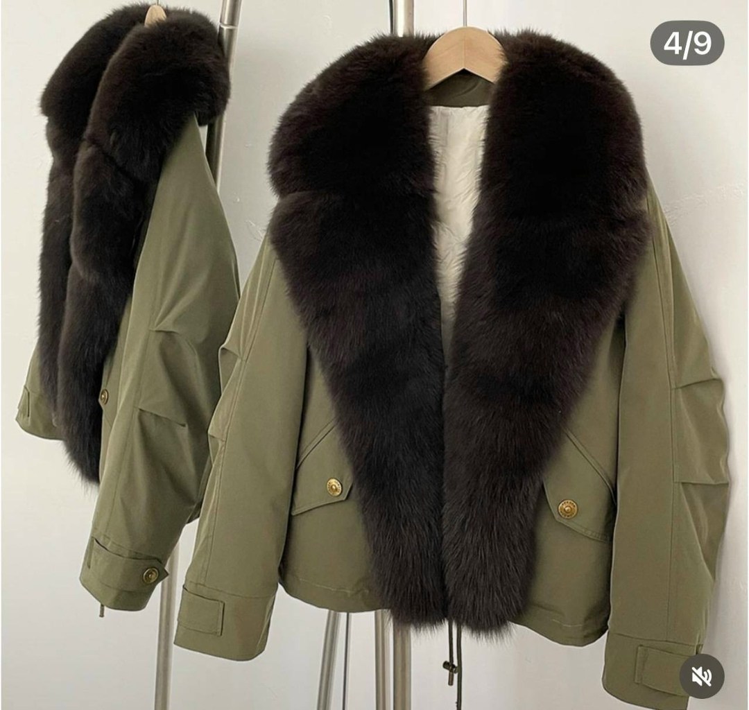 зимние женские куртки из лисьего меха,женская парка,парка с натуральным мехом,зимняя пальто,куртка с мехом