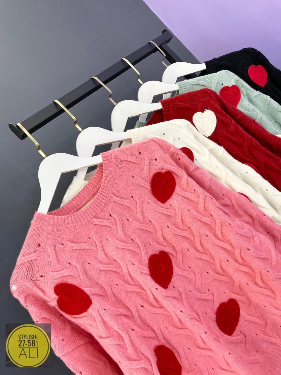 свитер девочки,женский свитер вязаный с узором и сердечками,модные свитера,детский свитер,вязаный свитер для девочек