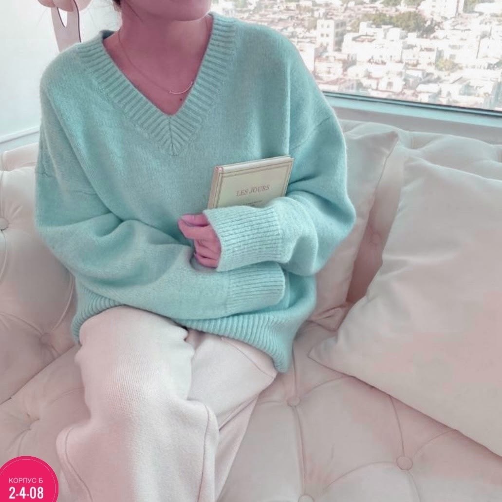 женский трикотажный свитер с v образным вырезом,мятный кашемировый свитер,нежный джемпер,женский свободный свитер,дженни в свитере