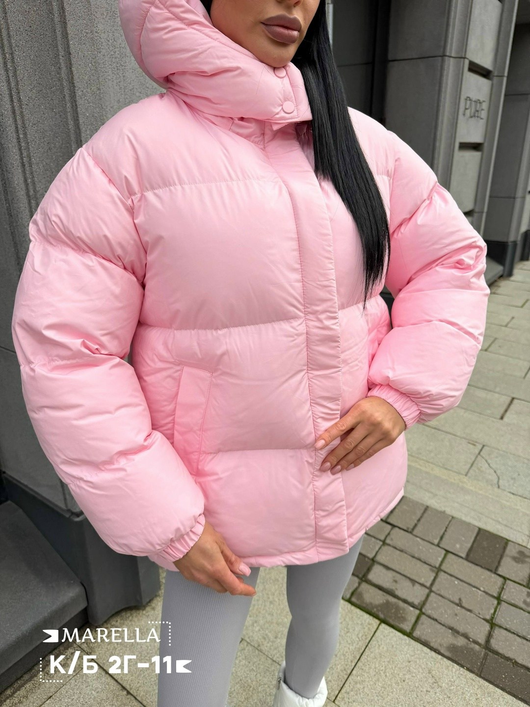 зимняя женская куртка пуховик стёганая с объемным капюшоном reload 8031216,куртка оверсайз,женская зимняя куртка,куртка пуховик,женская демисезонная куртка