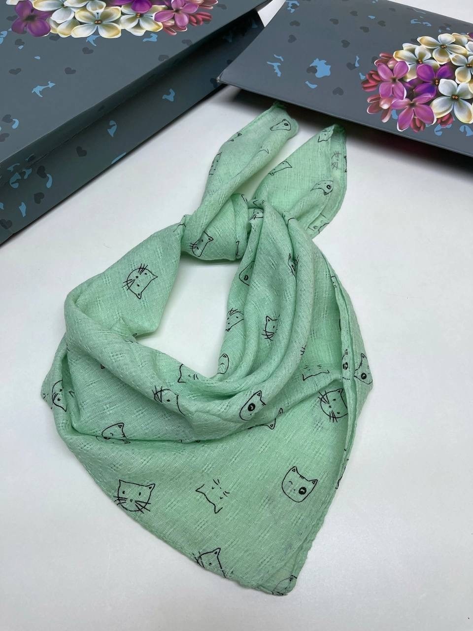 платок шарфик,платок на голову или шею хлопковый для детей,платки женские,платки шарф,платки шейный