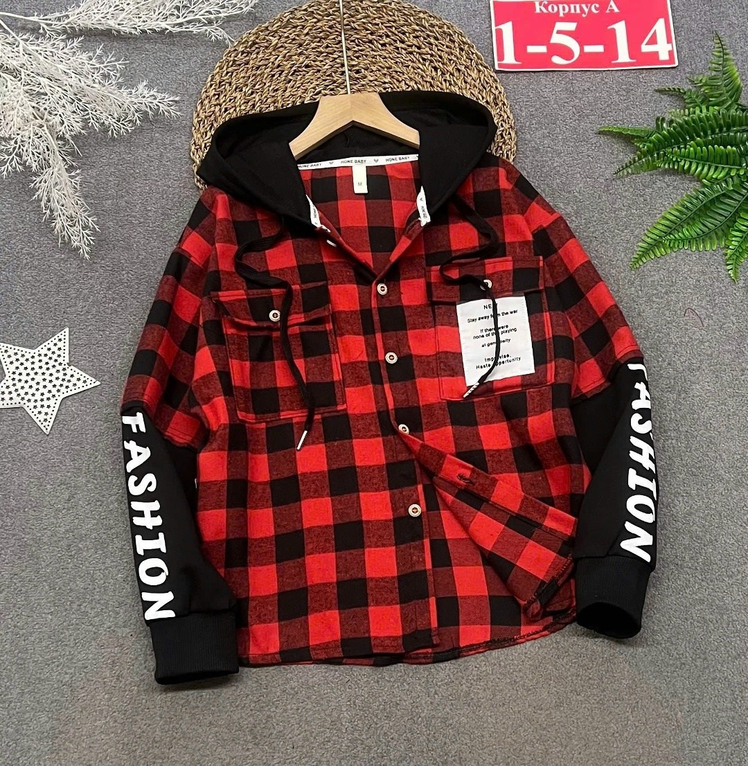рубашка для мальчика в клетку,рубашка детская в клетку,рубашка для мальчика,рубашка с капюшоном в клетку,рубашка с капюшоном для мальчика