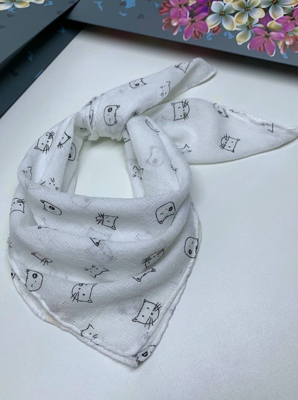 платок шарфик,платок на голову или шею хлопковый для детей,платки женские,платки шарф,платки шейный