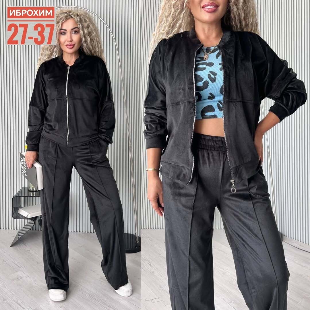 костюм велюровый двойка kira clo,велюровый костюм,костюм с брюками,женские костюмы,костюм двойка