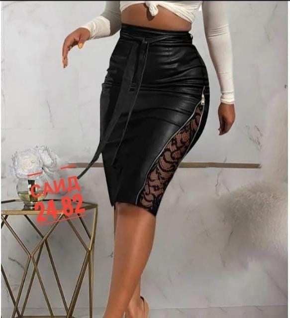 кожаная юбка с кружевом,кожаная юбка с гипюром,женская юбка из экокожи,юбка из экокожи,юбка кожаная женская