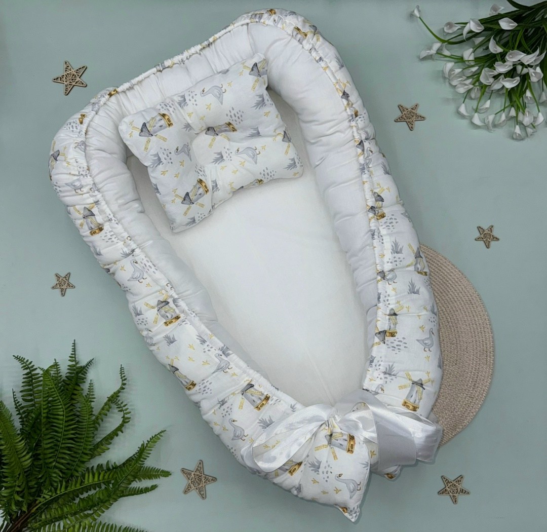 кокон гнездышко для новорожденного,гнездышко-кокон для новорожденных,кокон-гнездышко для новорожденных аистёнок,кокон гнездышко,perina кокон гнездышко