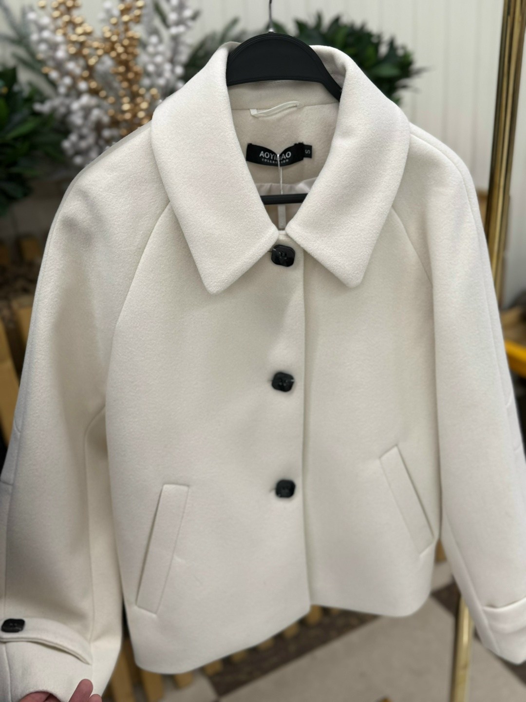 studio tomboy шерстяной пиджак коричневый,шерстяное пальто,короткие пальто,короткое шерстяное пальто,женское пальто