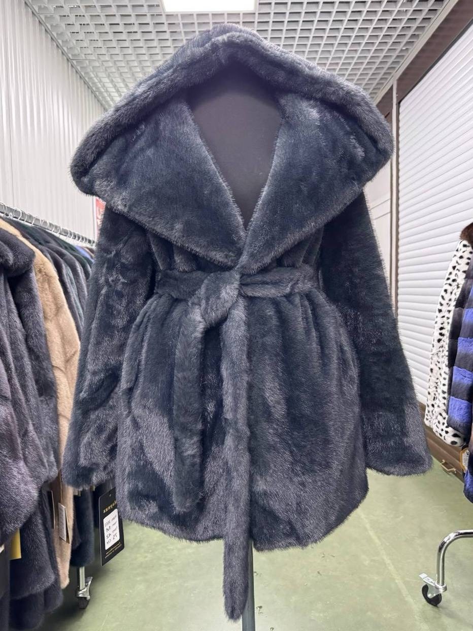 шубка из эко меха под норку с капюшоном,шуба эко мех под норка с капюшоном,женская шуба,шуба из натурального меха мутон-керли,шубка