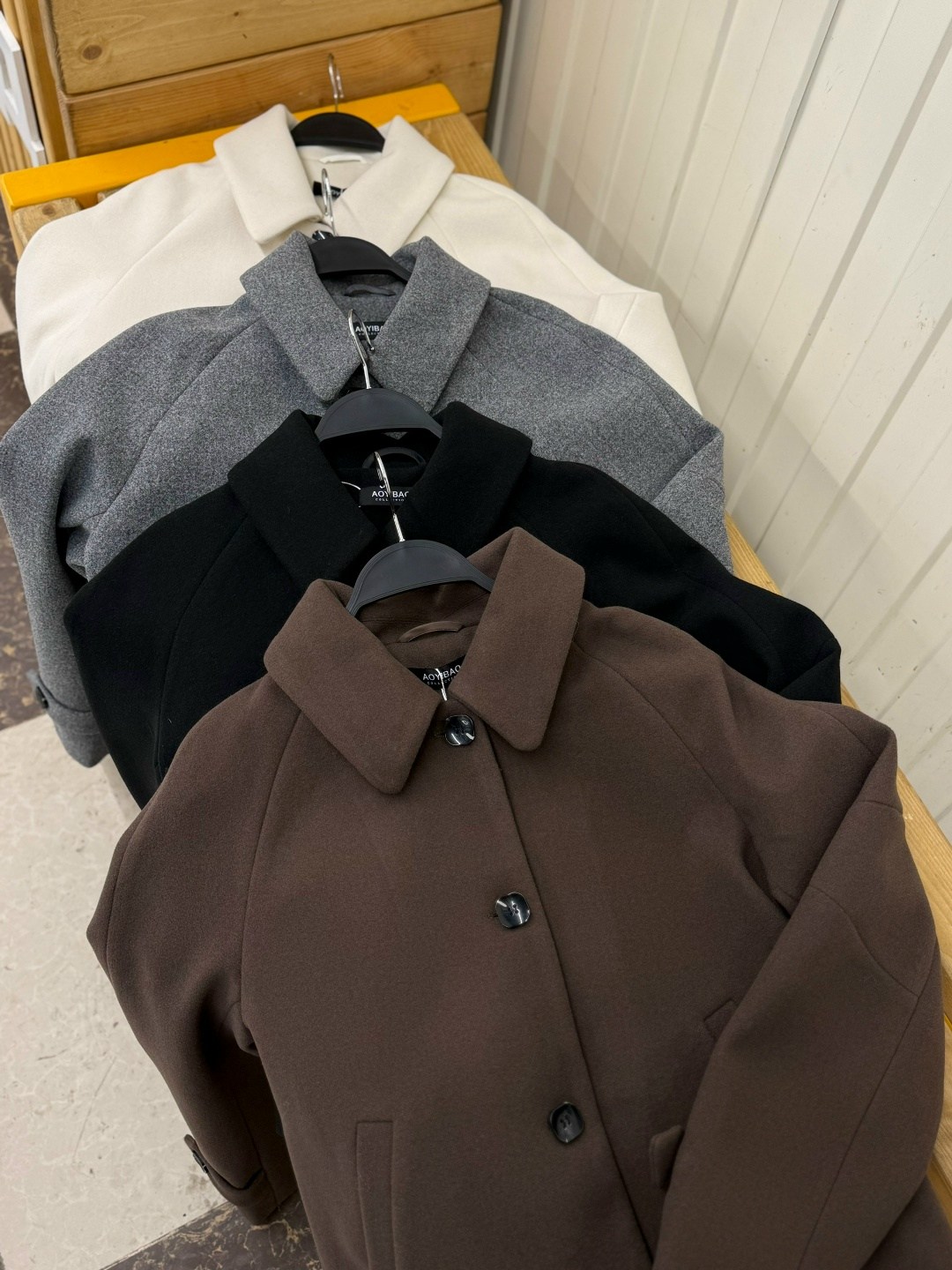 studio tomboy шерстяной пиджак коричневый,шерстяное пальто,короткие пальто,короткое шерстяное пальто,женское пальто