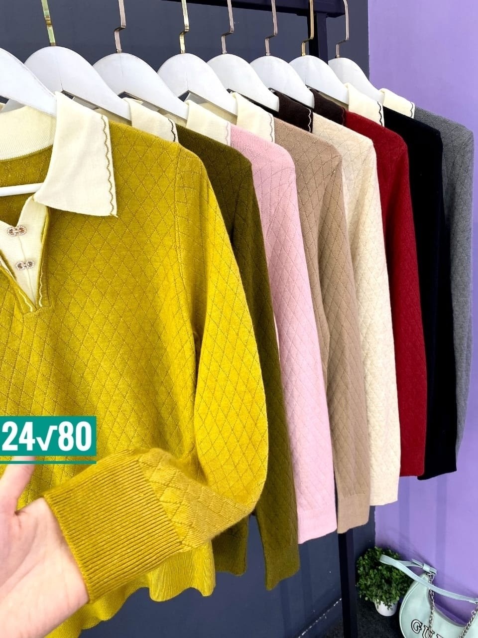 женский джемпер,кофта женская,свитер с воротником,женский трикотажный пуловер,свитер кофта