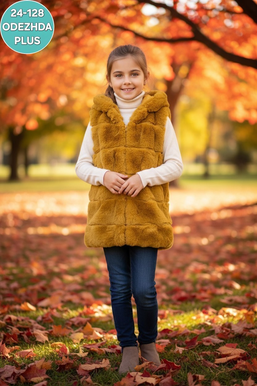 меховая жилетка для девочки,жилет детский меховой,жилет детский,меховая жилет,детская жилетка