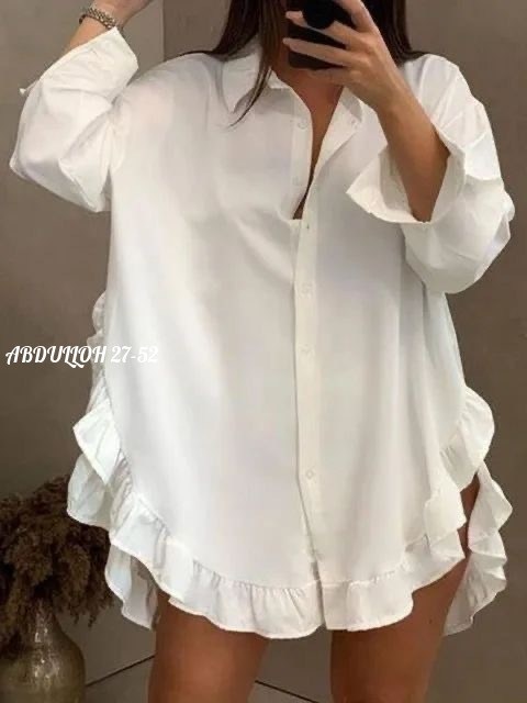 блузка свободного кроя,блузка с оборками,рубашка с оборками,повседневная рубашка,белая женская рубашка