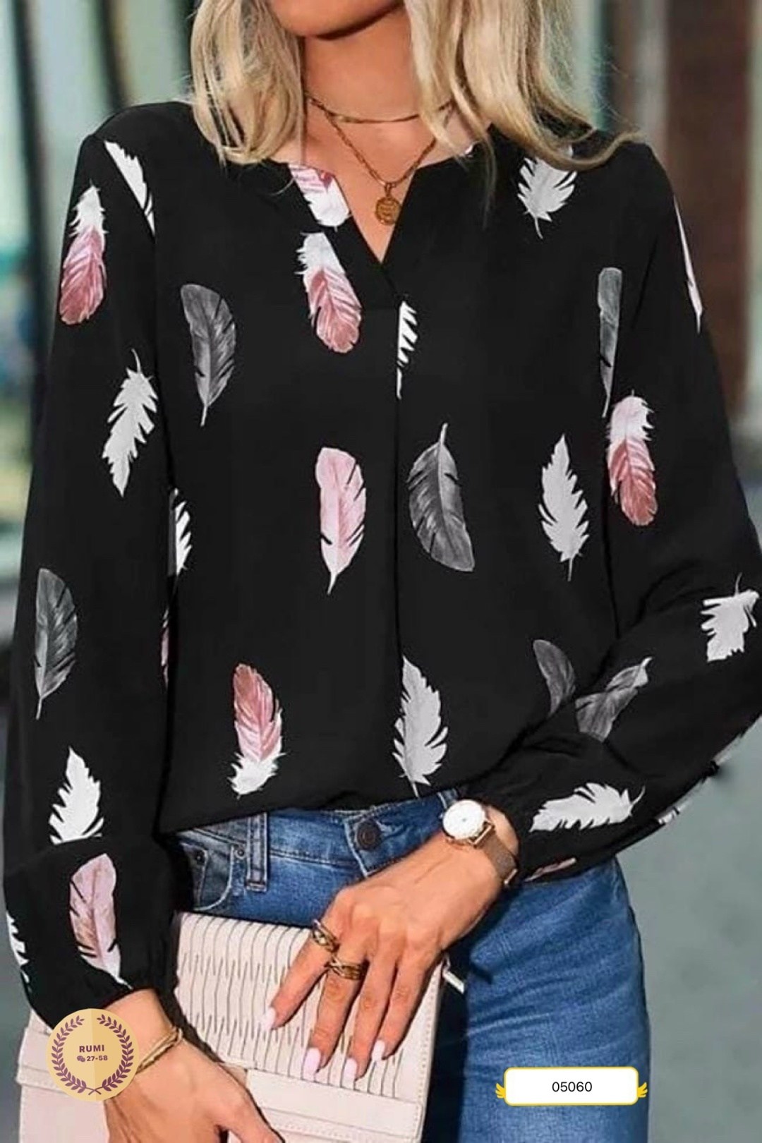 женская блузка,блуза с перьями,женская шифоновая блузка с v-образным вырезом и принтом перьев,кофточки женские,модные женские блузки