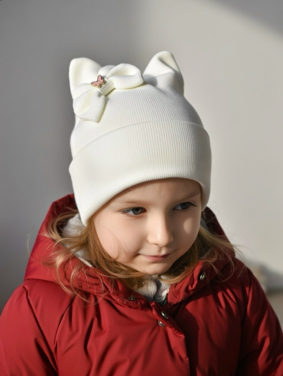 шапка для девочек,детская шапочка,шапка детская с отворотом ушками,шапочка,трикотажная шапочка