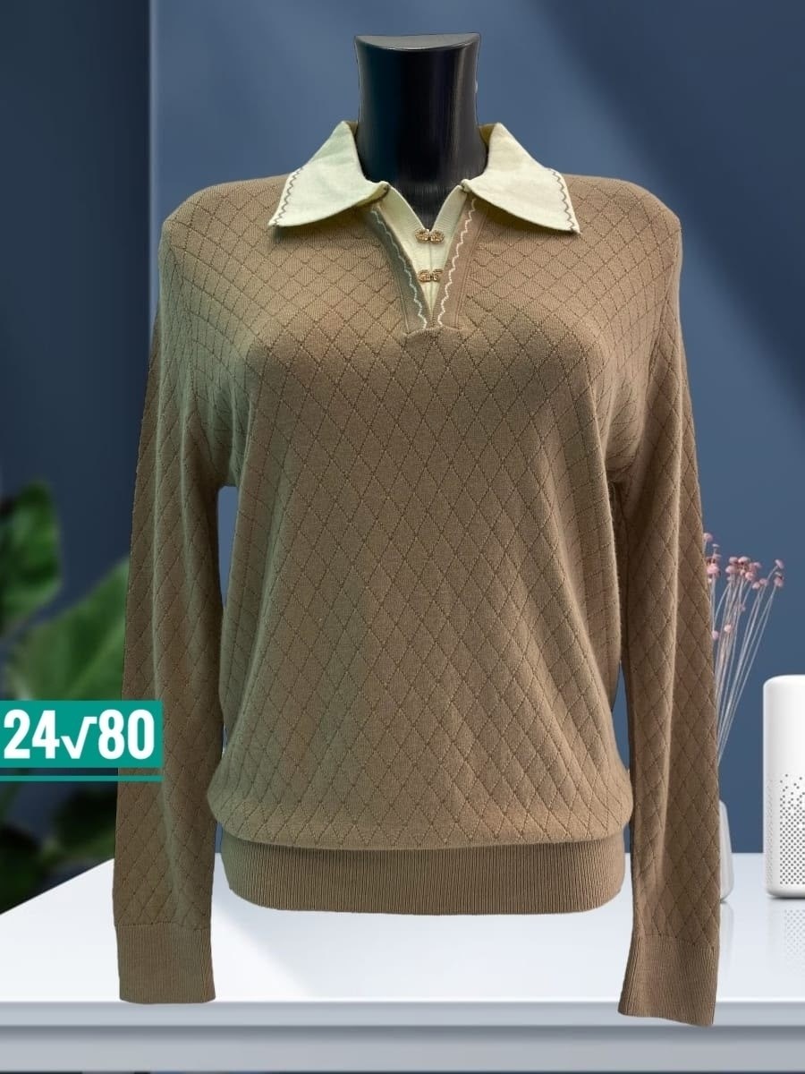 женский джемпер,кофта женская,свитер с воротником,женский трикотажный пуловер,свитер кофта