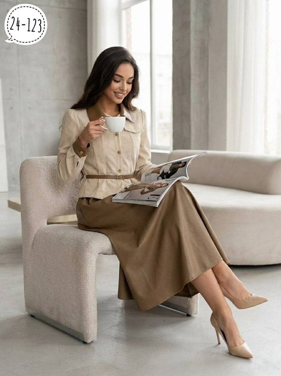 костюм женский с юбкой,костюм с платьем,костюм с юбкой,костюм женский,женская юбка миди miu miu бежевого цвета