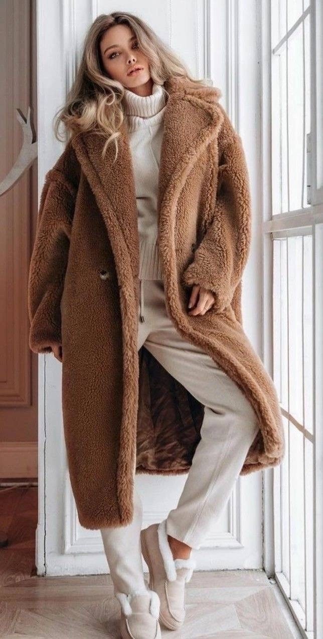модные зимние образы,teddy coat outfit,меховое пальто,зимний стиль,зимний стиль одежды