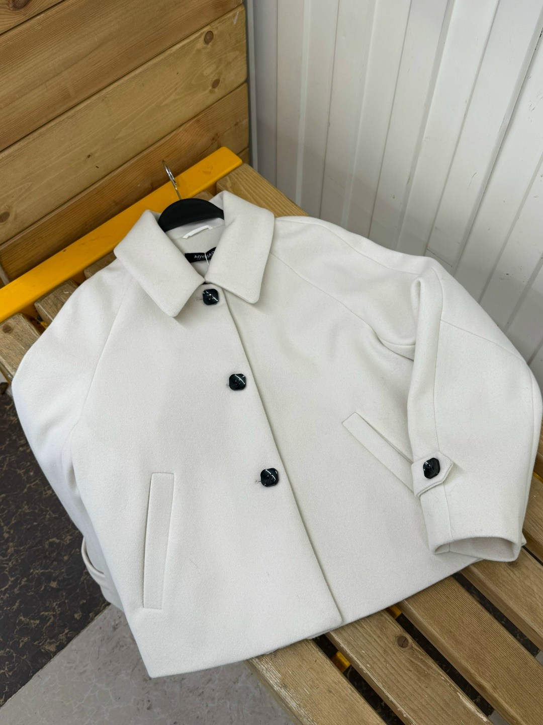 studio tomboy шерстяной пиджак коричневый,шерстяное пальто,короткие пальто,короткое шерстяное пальто,женское пальто