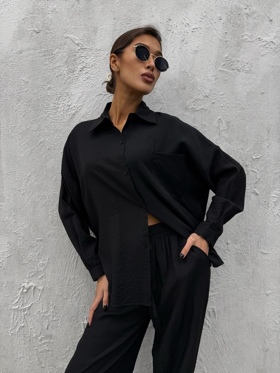 брючный костюм,костюм брючный льняной,костюм-двойка из мягкого хлопка: рубашка + брюки, голубой,костюм с брюками,модные брючные костюмы