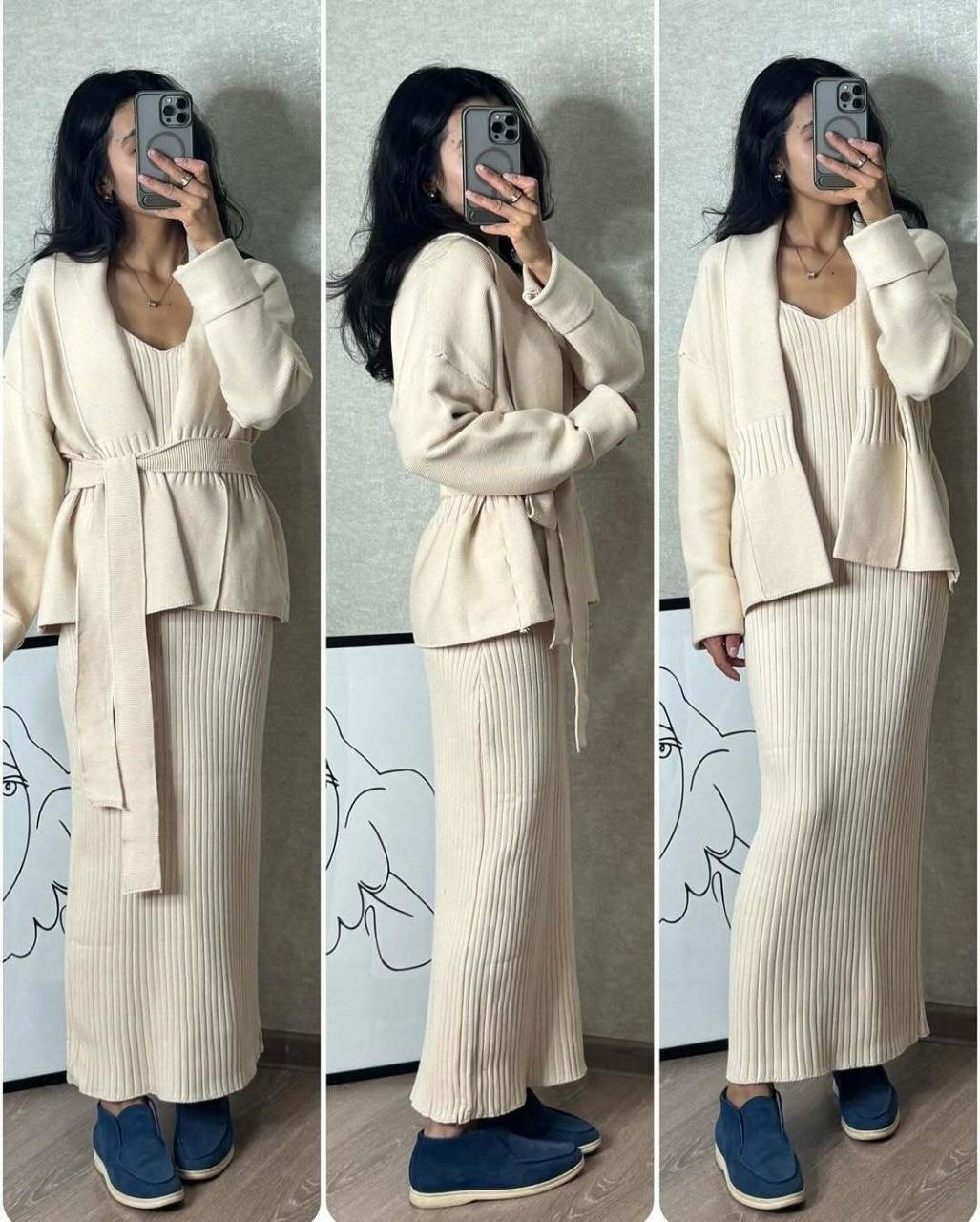 костюм из премиального кашемира,женский костюмчик,трикотажный костюм двойка с юбкой теплый ms.i,костюм с жакетом и юбкой,костюм женский