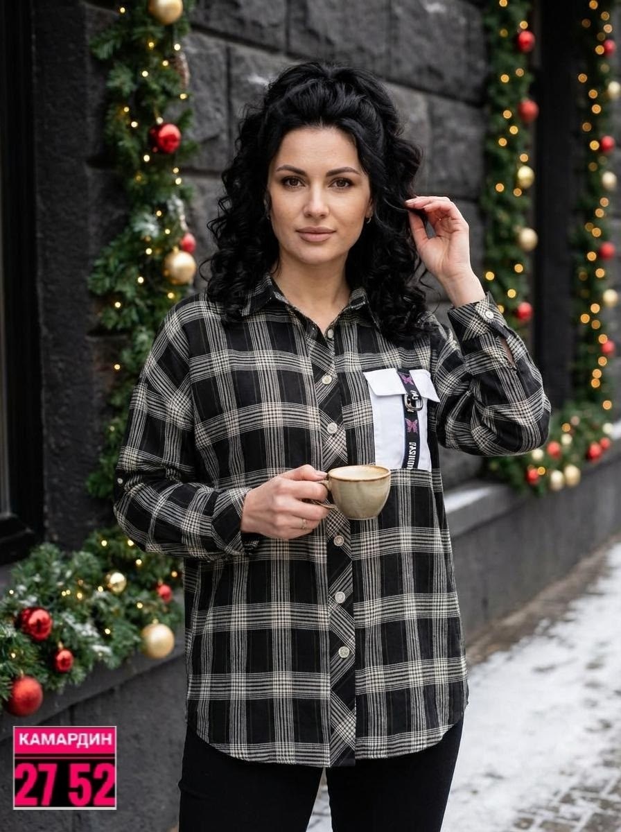 рубашка женская в клетку,рубашка женская,рубашка женская оверсайз в клетку,стильная женская рубашка,рубашка