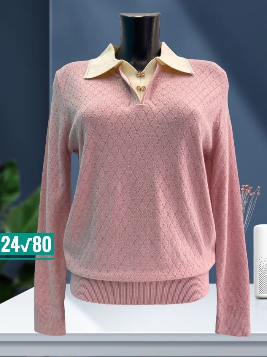 женский джемпер,кофта женская,свитер с воротником,женский трикотажный пуловер,свитер кофта