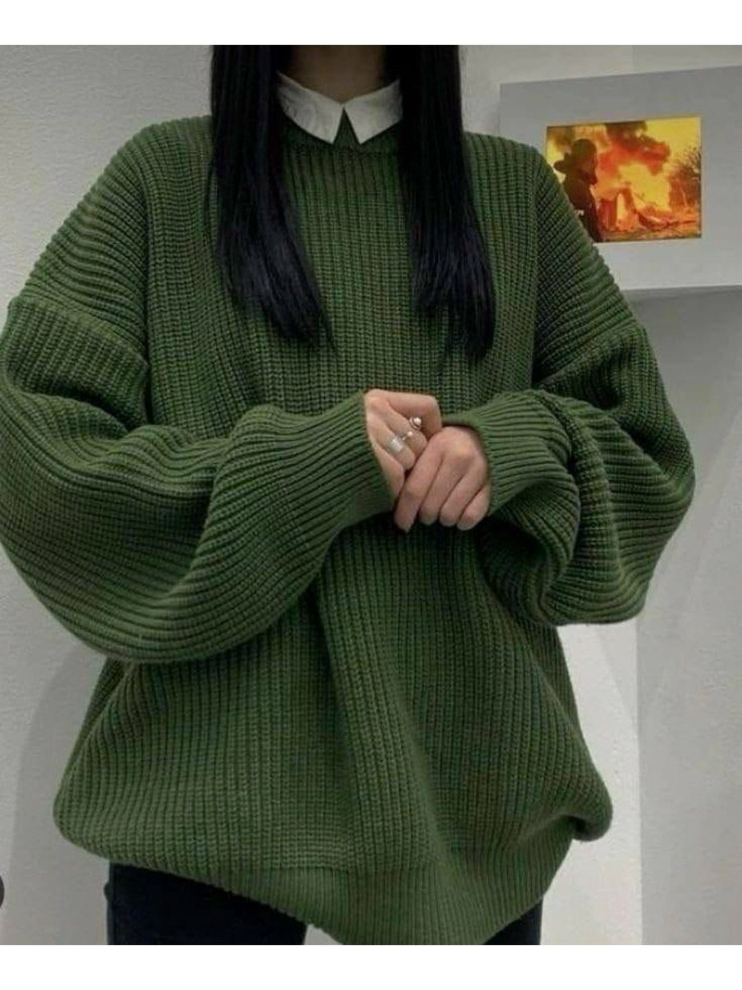 свитер оверсайз удлиненный вязаный aruunaz,свитер оверсайз,мягкий зелёный оверсайз свитер,свитер оверсайз удлиненный вязаный aruunaz цвет зеленый,зеленый свитер оверсайз