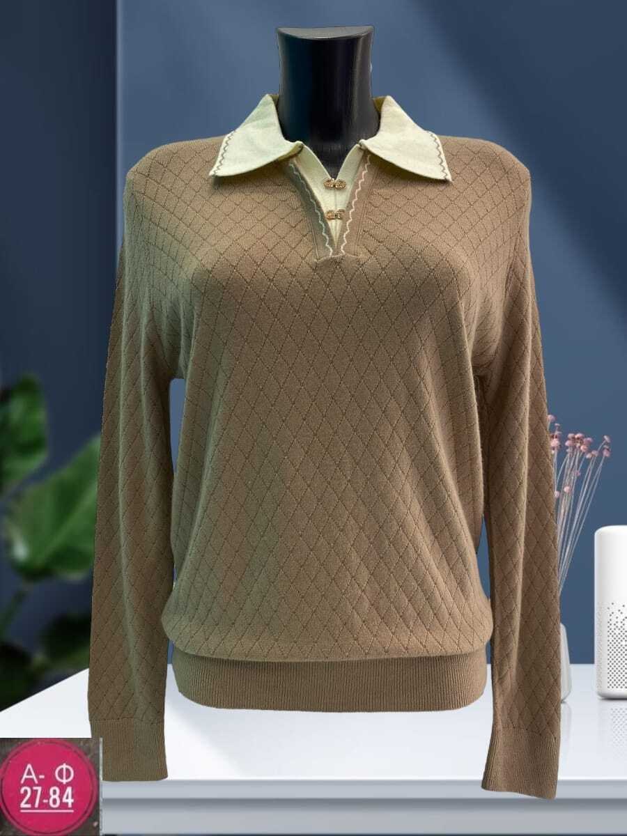 женский джемпер,кофта женская,свитер с воротником,свитер пуловер,женский трикотажный пуловер