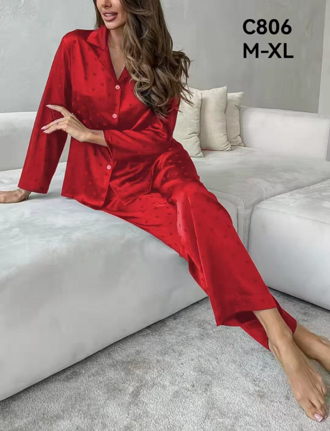 пижама женская атласная,пижама шелковое,пижама женская шелковая,пижама с брюками и рубашкой шелковая amenue цвет красный,пижама с брюками и рубашкой шелковая amenue