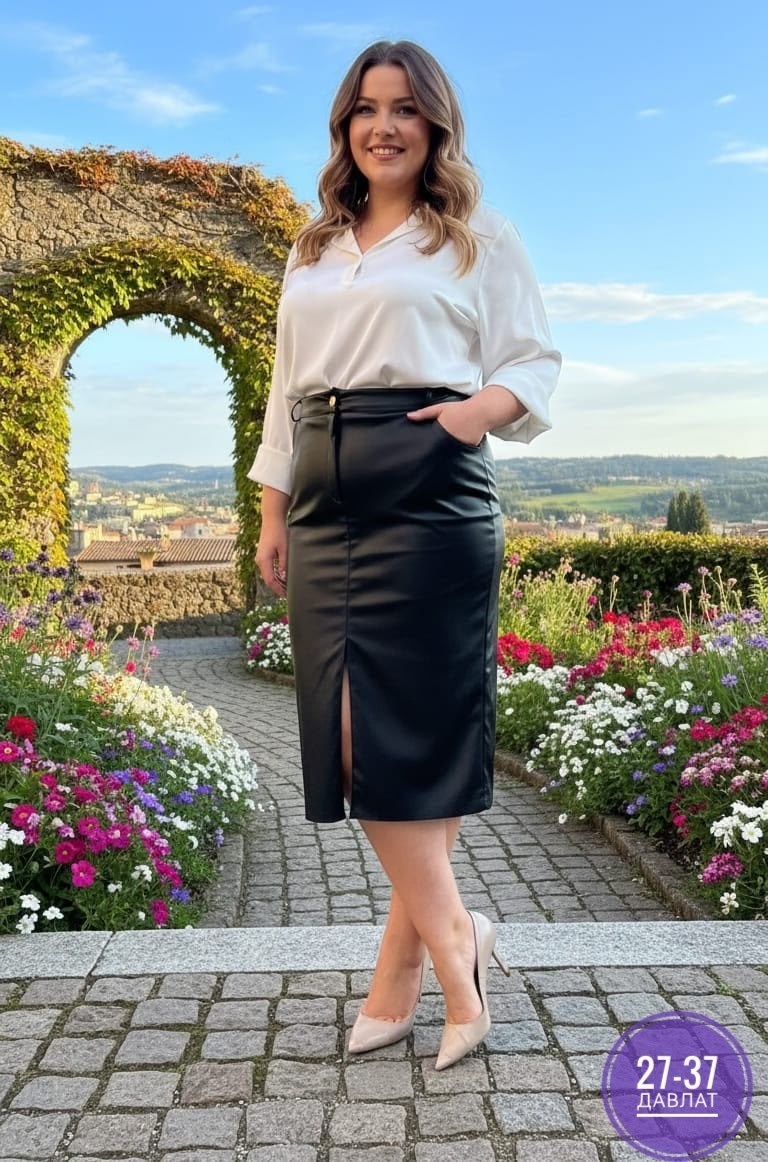 юбка кожаная больших размеров,женская миди-юбка больших размеров из экокожи,кожаная юбка больших размеров ledovskih,юбка из экокожи,юбка для полных женщин