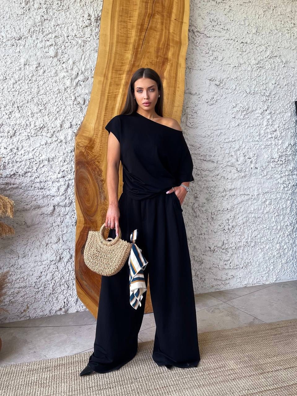 женские костюмы,костюм черный,костюм с брюками,брюки комплект,брючный костюм с топом