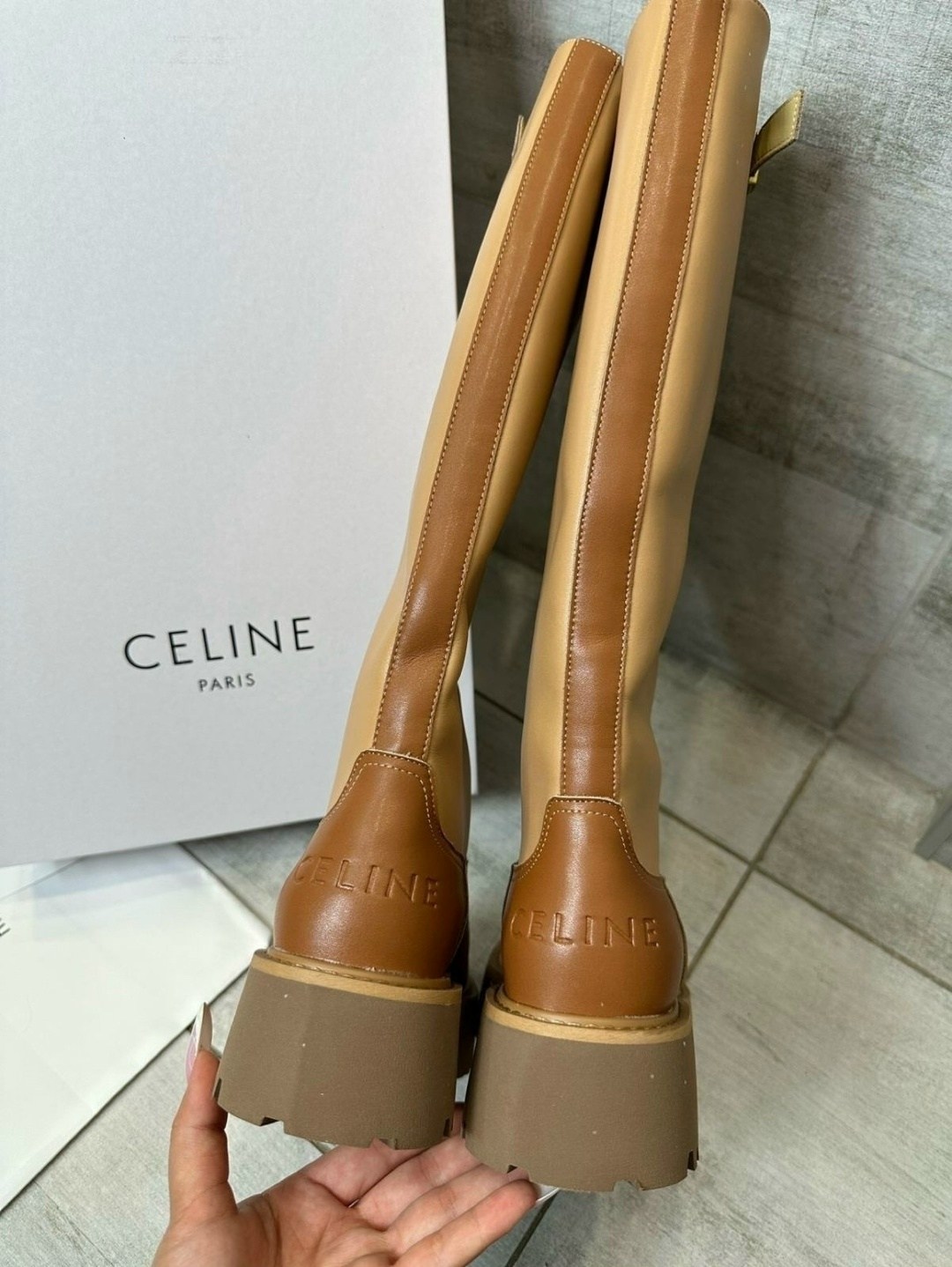 сапоги celine,женские сапоги,бежевые сапоги,сапоги из натуральная кожа,celine сапоги женские