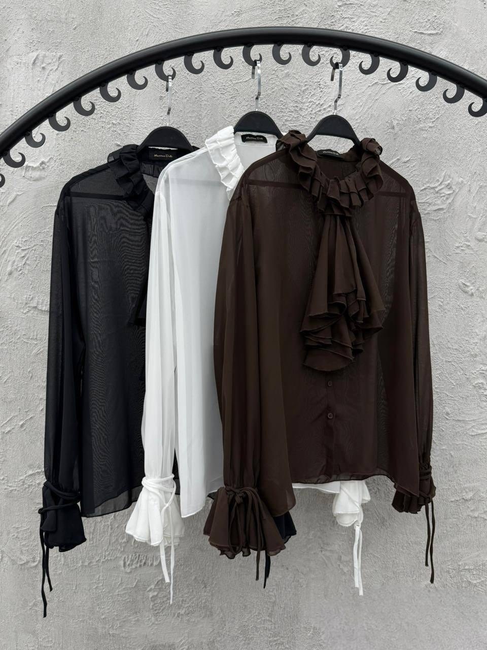 блузка с оборками,блузка с воланами полупрозрачная open back,шифоновая блузка,блузка женская,шифоновая рубашка tossy с v-образным вырезом и рюшами